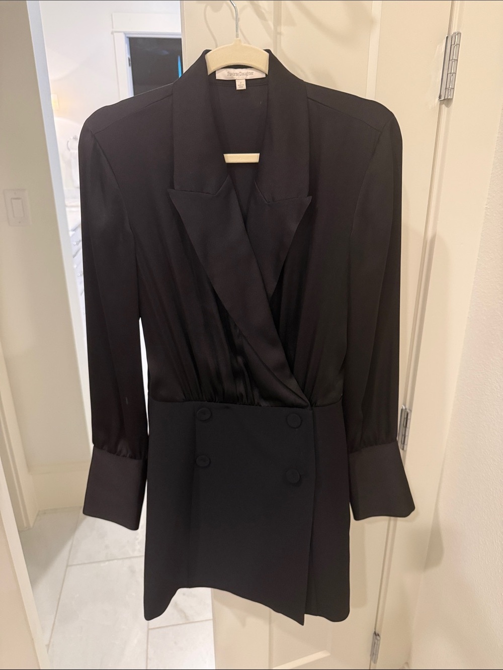 Favorite Daughter Black Wrap Blazer Dress